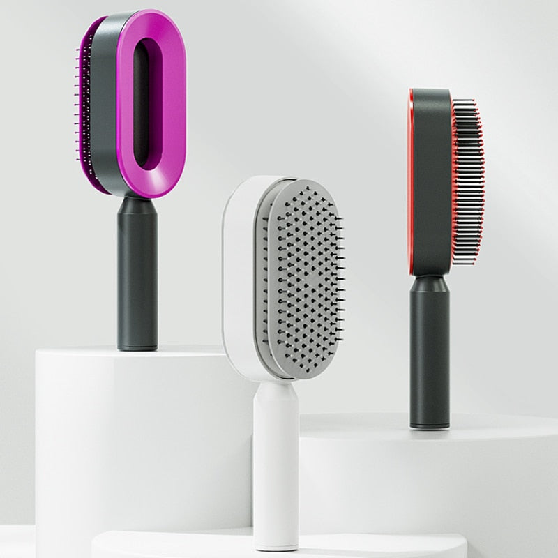 Brosse à cheveux autonettoyante antistatique