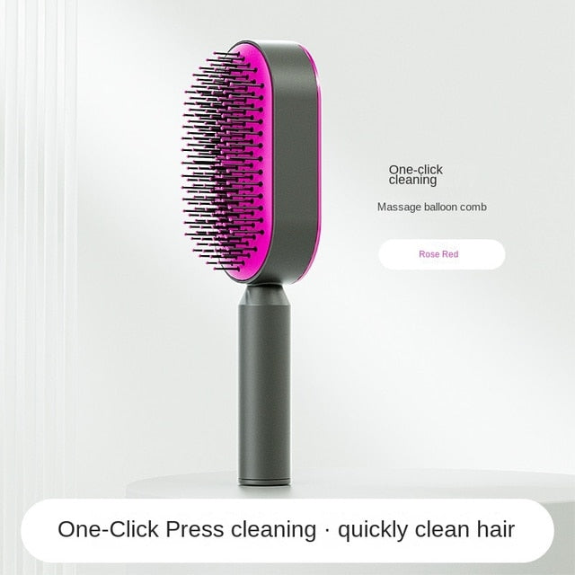 Brosse à cheveux autonettoyante antistatique